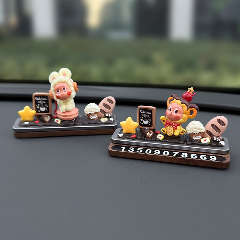 Car Phone Number Plate, Temporary Parking Car Decoration, Cute Star-Shaped Girl Figure