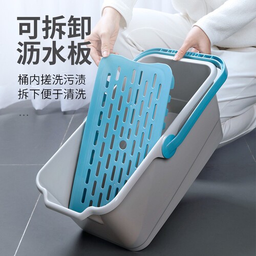 T9J5 washing mop bucket household rectangular plastic cleaning bucket single bucket rinsing mop sponge mop floor squeezing bucket