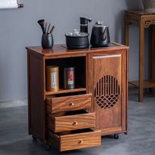 实木移动茶桌茶台家用阳台小茶车茶几功夫茶具盘套装烧水壶一体柜