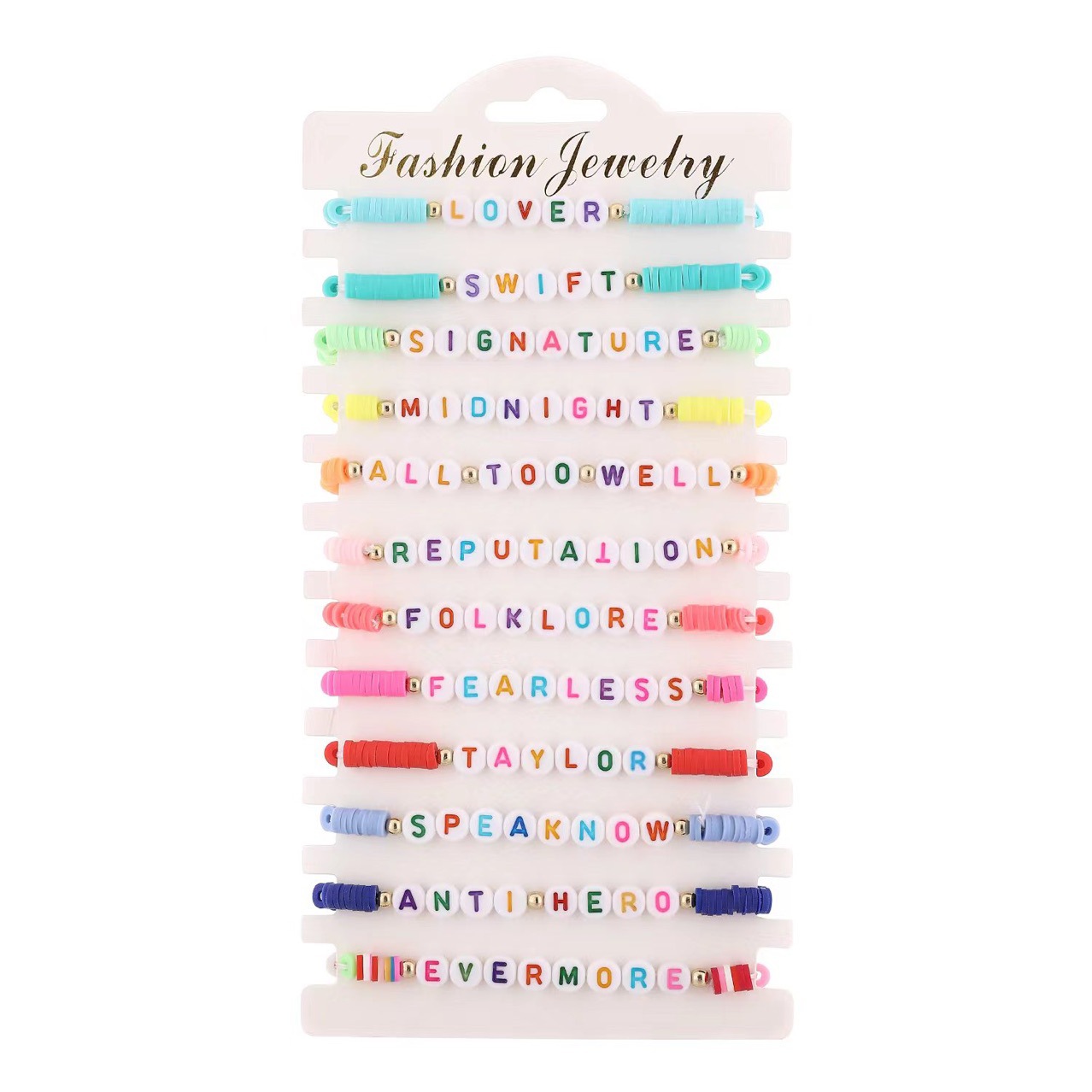 Pulsera de carta colorida pulsera de cerámica suave 12 Taylor pulsera elástica pulsera joyería amante