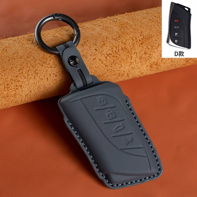 cowhide Lexus key case: Car key bag - type-d-grey-4-keys