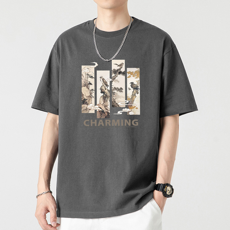 Camiseta de algodón de manga corta para hombres, ropa de verano para hombres, marca de moda para hombres, camiseta de algodón de media manga nueva, ropa de hombre image 4