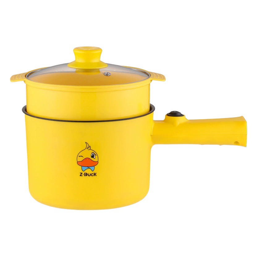 Cara Duck из нержавеющей стали электрическая кастрюля с одной ручкой с длинной ручкой антипригарный электрический горячий горшок кастрюля с лапшой бытовой студенческий общежитие Электрический горшок