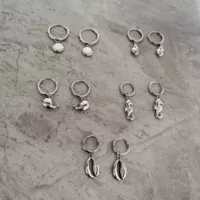 Новый продукт, цельные серьги 316, морская серия, круглые серьги, DIY, характерные модные серьги-катушки, ракушка