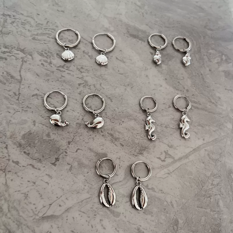 Новые серьги 316 интегрированные, морская серия, круглые серьги, DIY трендовые витые серьги с раковиной