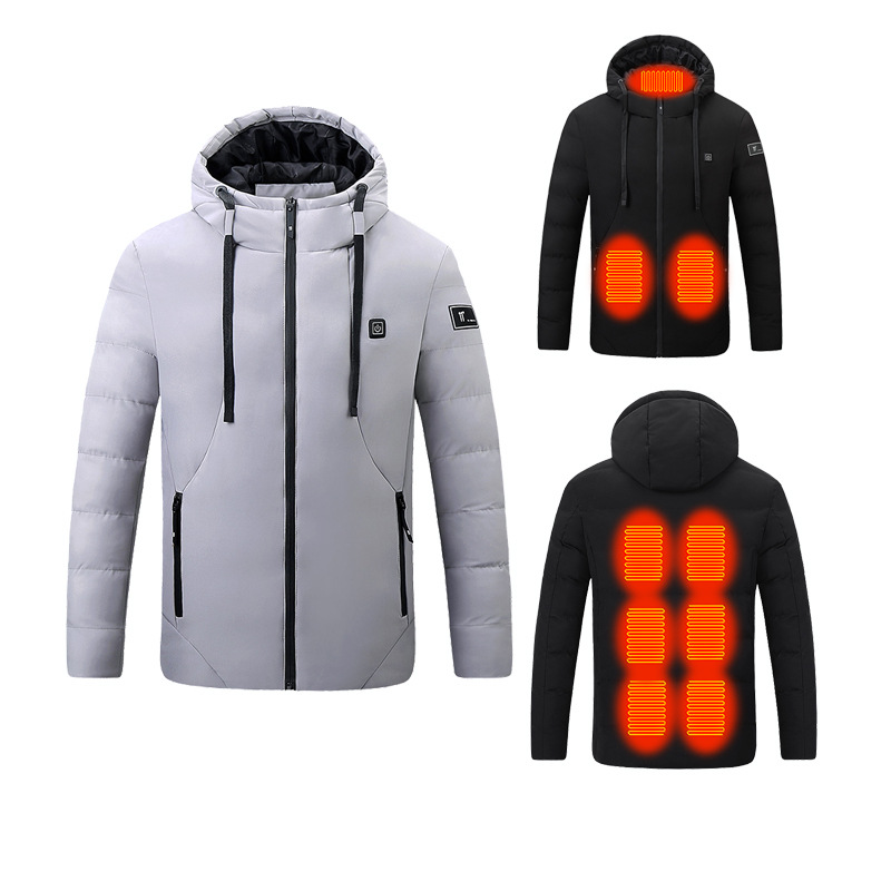 Transfronterizo dedicado calefacción ropa acolchada de algodón para hombres deportes al aire libre calefacción ropa acolchada de algodón USB control de tres engranajes calefacción ropa acolchada de algodón