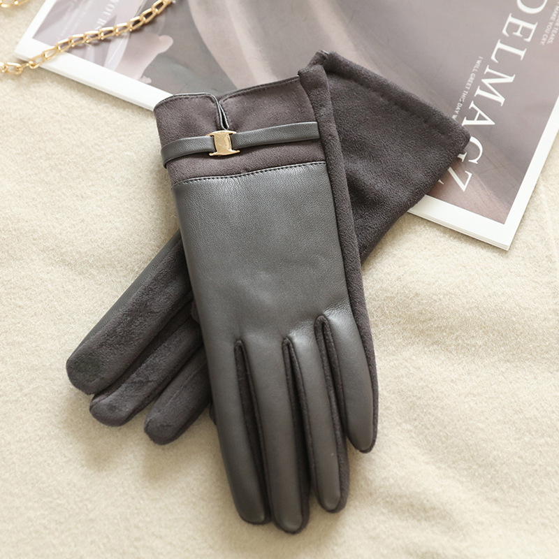 Fabricantes personalizados guantes de terciopelo de invierno de mujer guantes de terciopelo grueso retró cálido a prueba de viento procesamiento de guantes de pantalla táctil