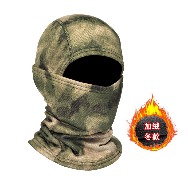 Pasamontañas táctico de camuflaje grueso para invierno, protección facial térmica para ciclismo o deportes al aire libre