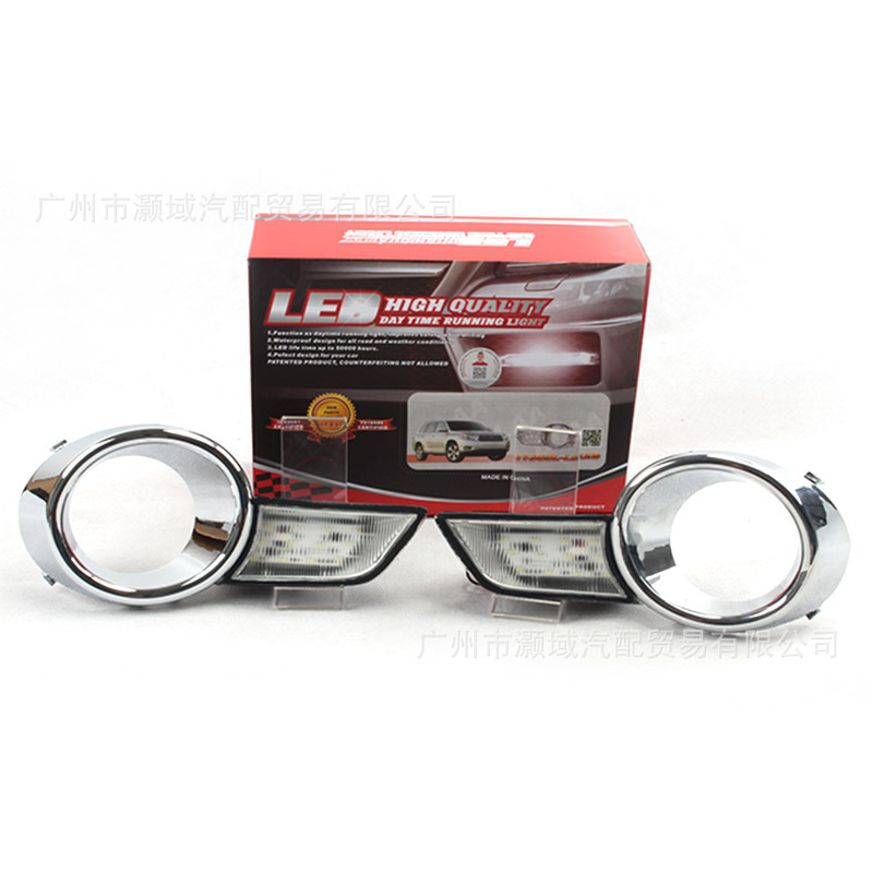 Aplicable a 09 10 11 Toyota Highlander galvanizado luz diurna vieja Highlander luz de niebla LED luz diurna