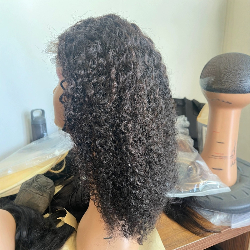 Purely Hand-Woven 4X4 Glue-Free Front Lace Wig, Fully Hand-Woven in Henan Xuchang, Made with Real Human Hair, Middle Part Style Purely Hand-Woven 4X4 Glue-Free Front Lace Wig, Fully Hand-Woven in Henan Xuchang, Made with Real Human Hair, Middle Part Style