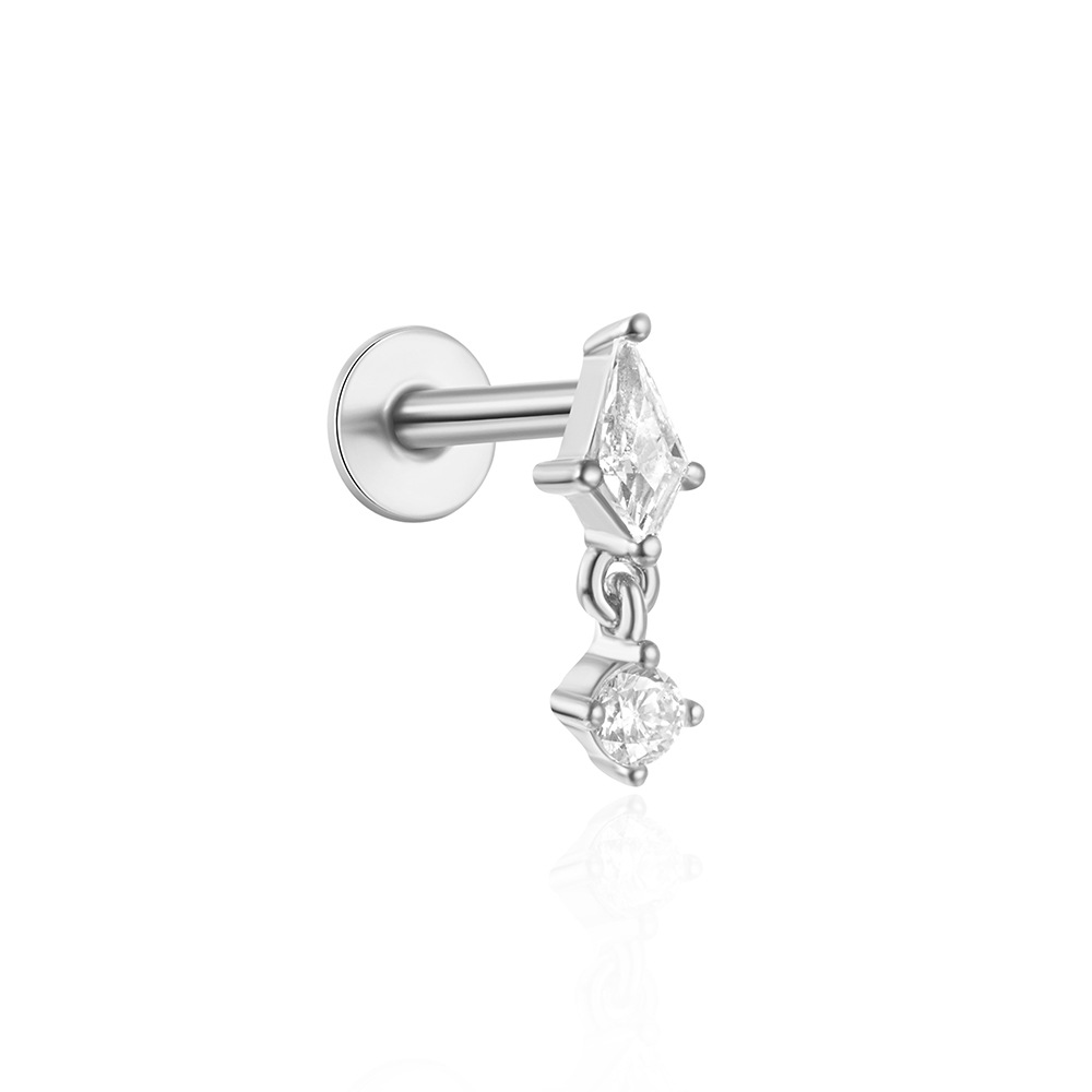 1 Piece Simple Style Flower Plating Sterling Silver Zircon Ear Studs display picture 79