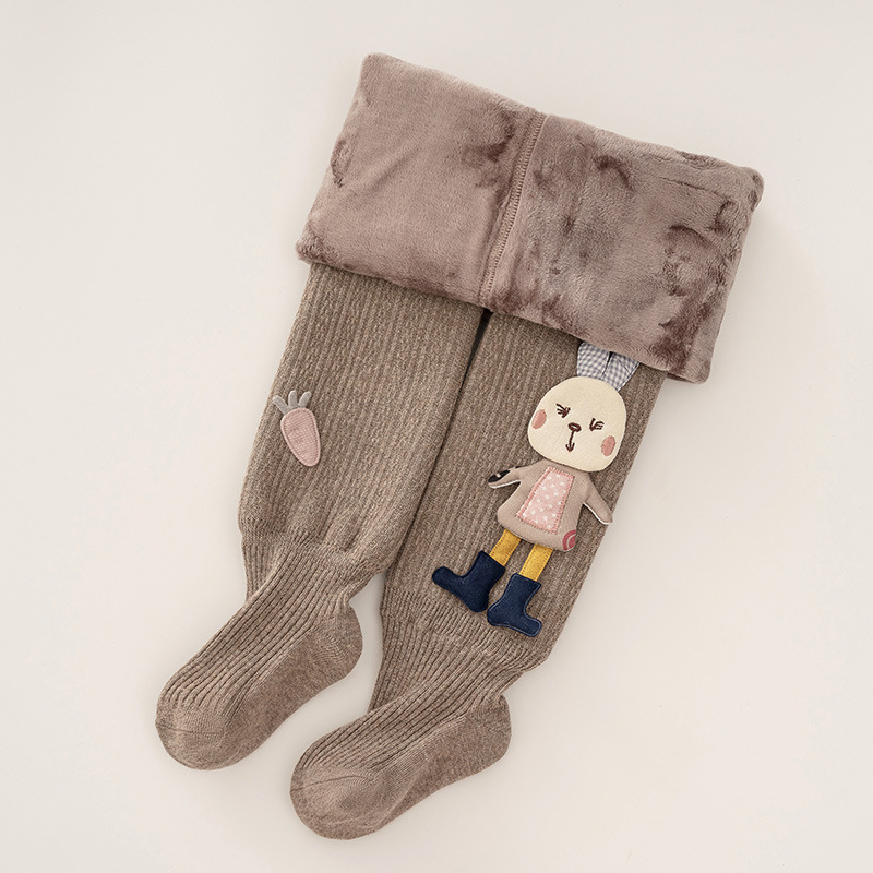 女の子のレギンスと秋冬のベルベットの厚い子供のレギンスの外に洋風の女の子のレギンスの赤ちゃんのレギンスのバッチを着ています。