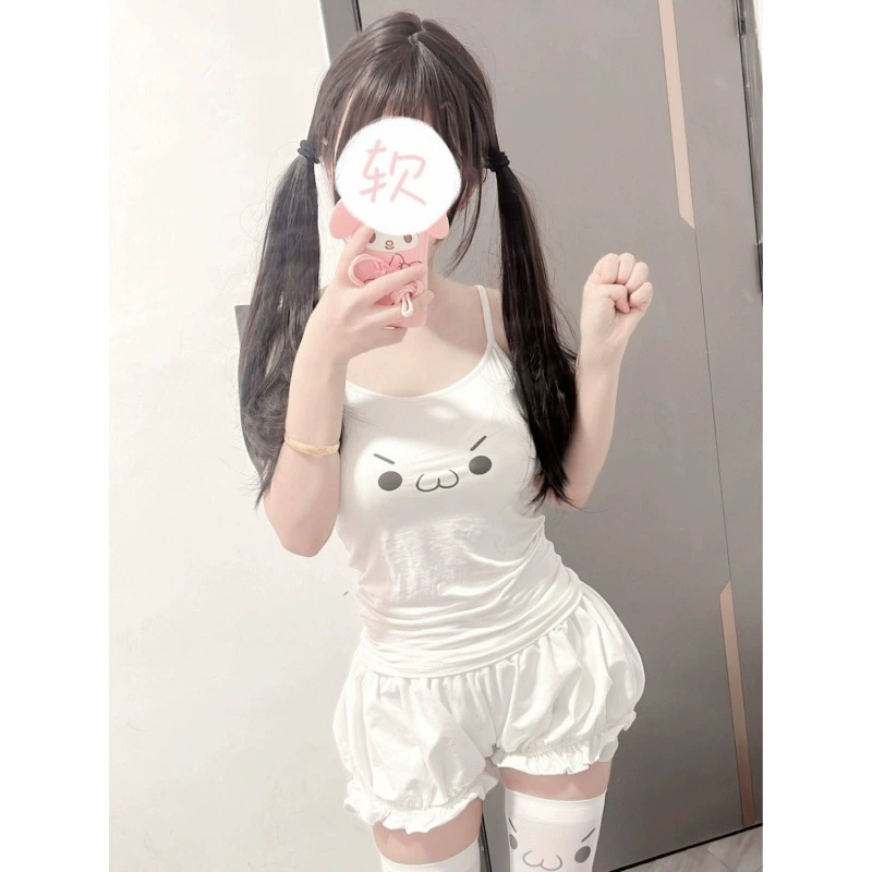 Японская субкультура, милый бюст, новый стиль, манга, тонкий жилет, женский облегающий базовый топ, закрывающий тело