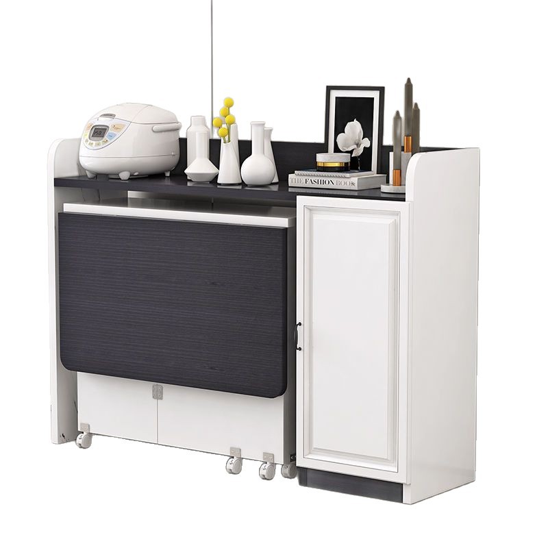 Mesa de comedor plegable armario armario de microondas mesa de comedor ultra delgada para casa pequeña combinación de armario de mesa de comedor móvil