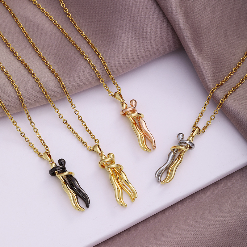 cable chain Chain Type Copper Material Geometric Pattern Wholesale Fashion Geometric 304 Stainless Steel Copper 18K Gold Plated No Inlaid Necklace