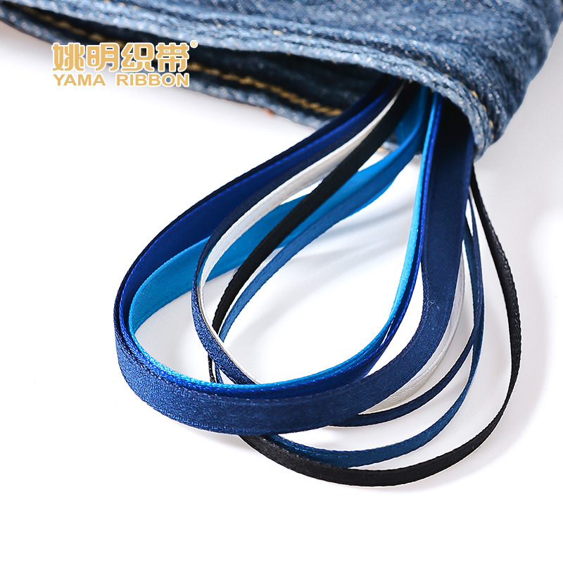 Cintas de algodón poliéster accesorios de decoración de prendas de vestir pantalones colgantes de orejas DIY acrobacias para el cabello correa de cabello de doble cara poliéster mate cinta de algodón