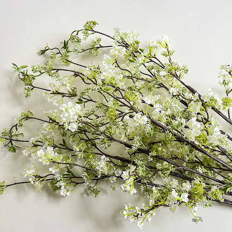 Simulación de flores frescas ramas secas flores falsas pequeñas frescas de nieve flotante decoración de boda de alta gama props de fotografía al por mayor