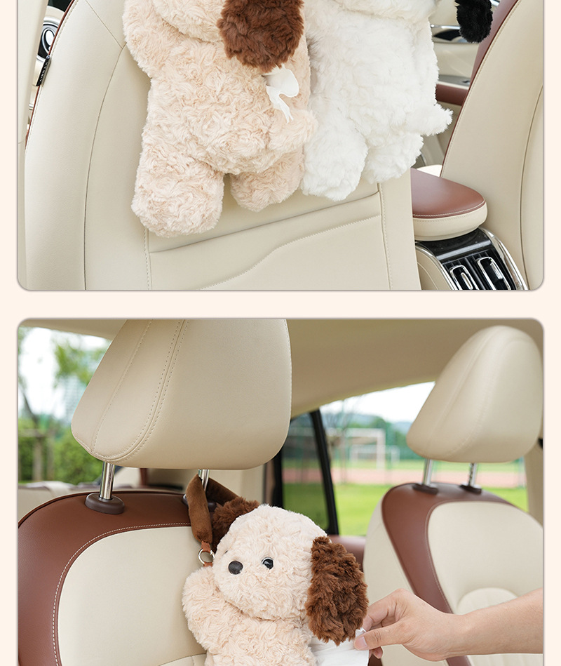 Car Tissue Box New Cute Penguin Plush Doll Car Chair Back Hanging Bag Paper Box for Women