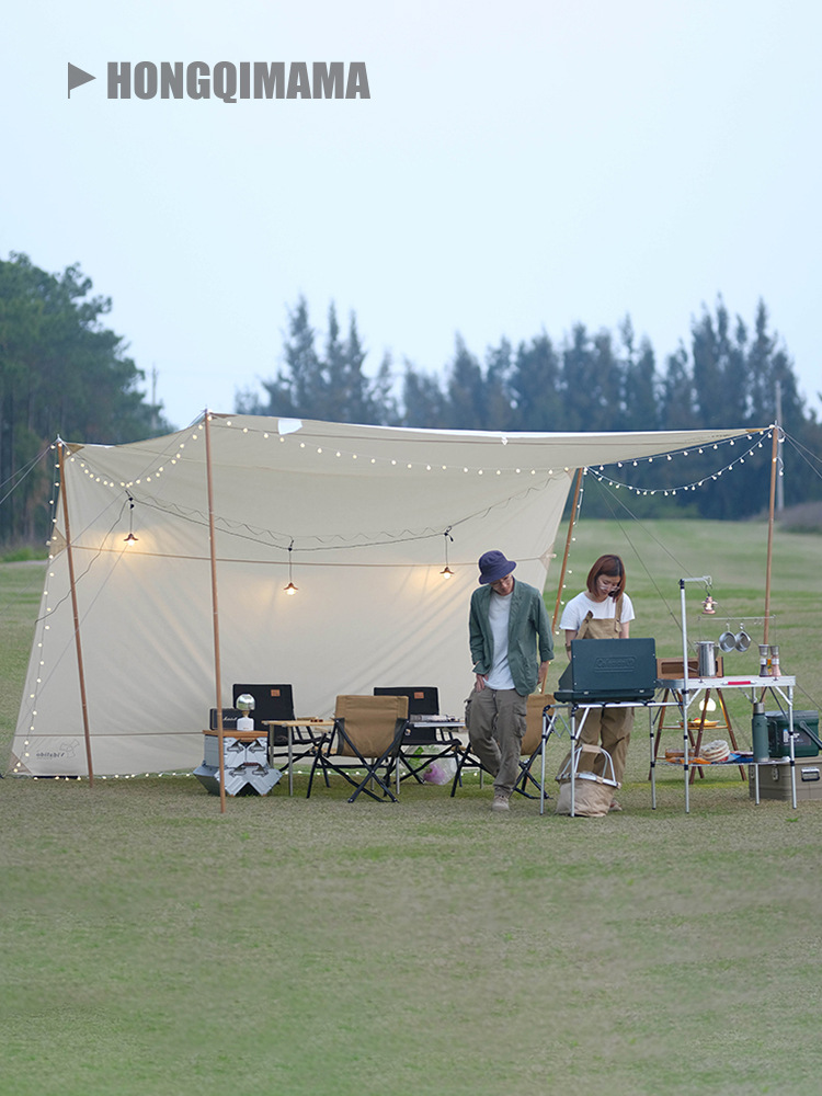 Travel retro waterproof canopy for camping