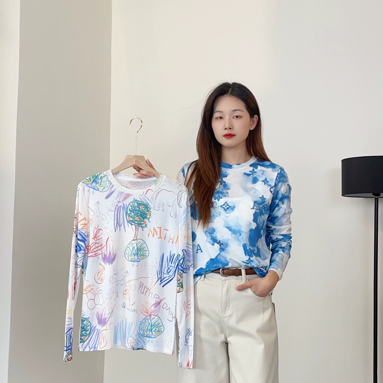 0218-142 Весенняя высококачественная ультрамягкая водорастворимая женская блузка из тенселя (базовый слой)