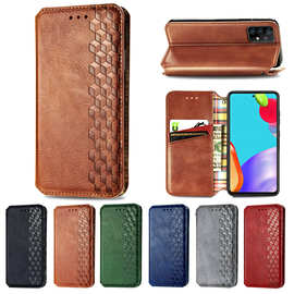 外贸热销适用三星Galaxy A52商务手机皮套 磁吸皮革A73/A12保护套