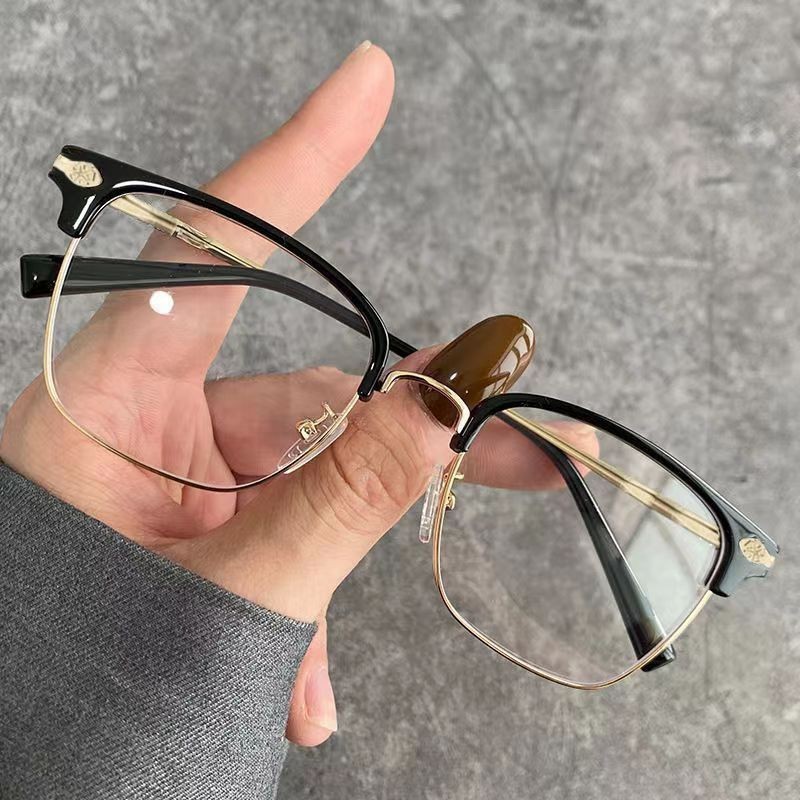 Especiales de alta calidad de moda 100 - 700 grados de grado ajustable automáticamente medio marco anti-luz azul gafas para hombres y mujeres