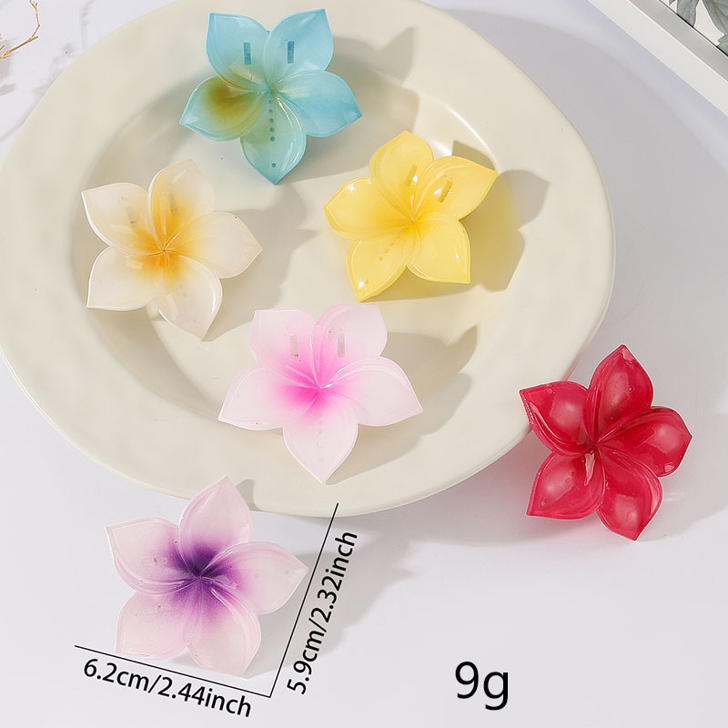 跨境热销鸡蛋花花朵发夹海边度假鲨鱼夹紫荆花盘发夹子时尚头饰女|undefined