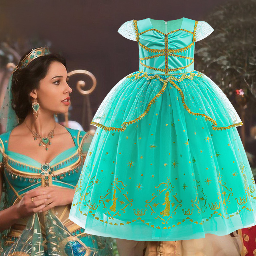 European and American Halloween Kids' Dresses: Aladdin's Magic Lamp & Princess Jasmine Gowns—New Arrival Cosplay Children's Wear