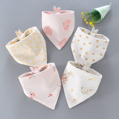 Baby saliva towel, baby triangle towel, newborn double-layer combed cotton bib, children's waterproof bib scarf combination