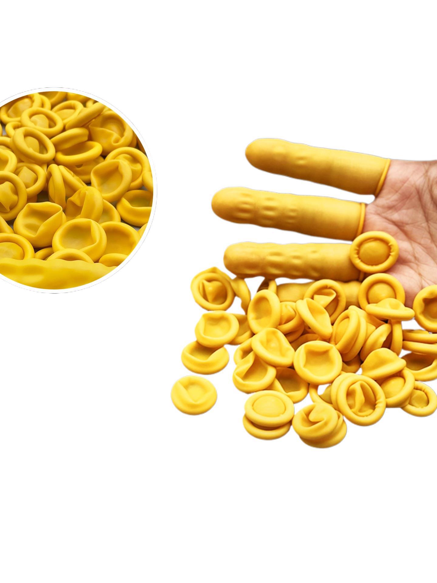 进口防静电加厚耐磨光滑无粉无阻力纯胶纹绣指套