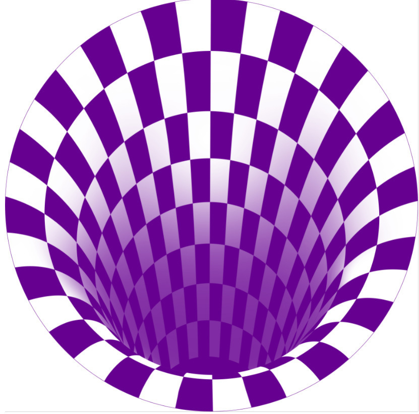 3D visual vértigo ilusión trampa alfombra redonda blanco y negro sala de estar mesa de café de cristal terciopelo casa dormitorio alfombra del piso