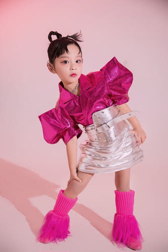 kids Tech boom of the girls take yuan declaration of cosmic wind pink jazz gogo dancers dance costumes and cool wind marca dragon candy color children in the future