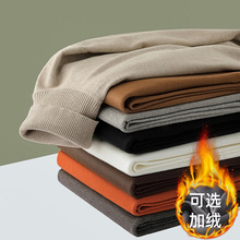 秋冬毛衣男高领纯色加绒加厚打底针织衫 韩版修身青少年男士毛衣