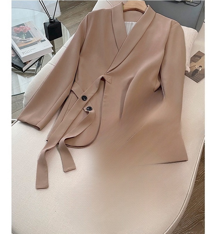 セレブ風2026新作レースアップツーピーススーツ韓国風レディースゆったりルーズスタイル春秋御姐風着痩せ効果卸売