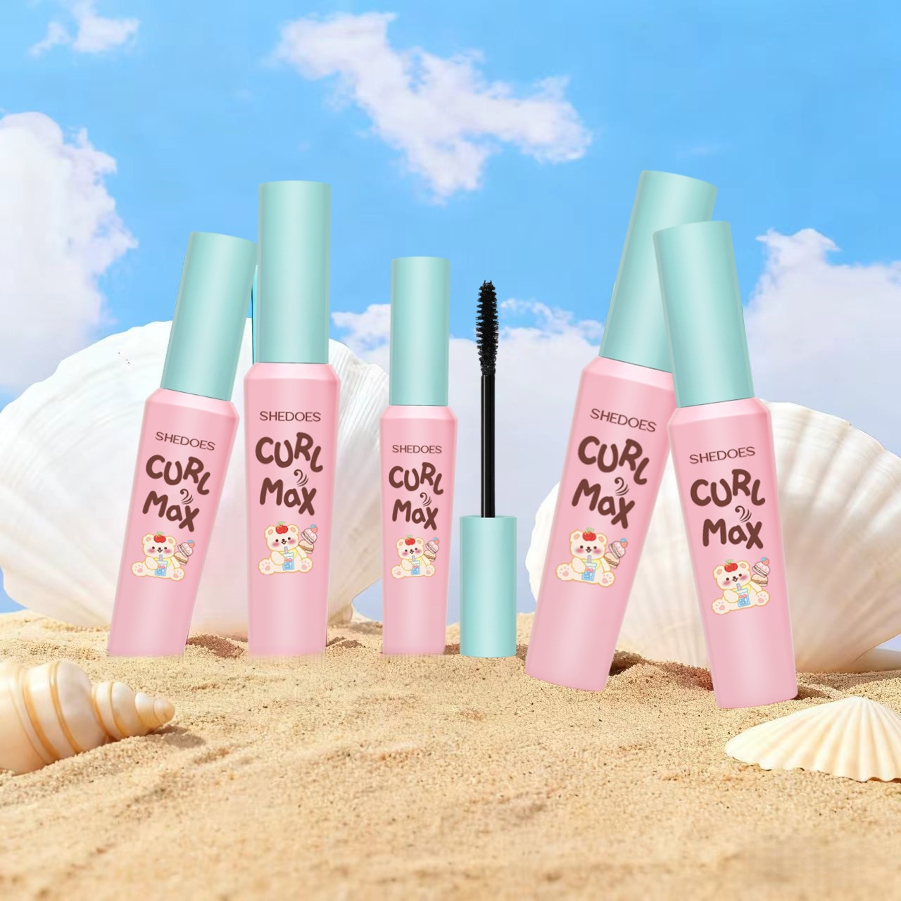 Shedoes Cross-Border Giant Bear Cartoon Mascara Waterproof Curling Long-Lasting Styling Lengthening Thickening