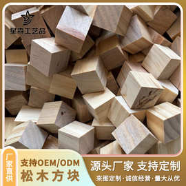 工厂批发松木小方块片diy木片 空白字母片积木手工材料木质工艺品