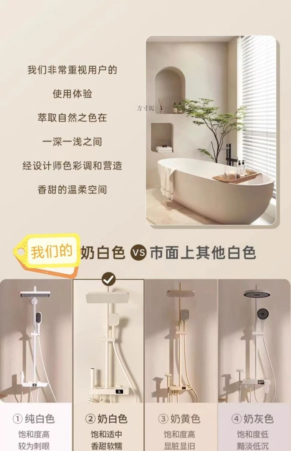 New universal cream white all-copper shower head set, digital display constant temperature bathroom, home piano pressurized shower head undefined