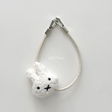 韩国米菲兔手机挂绳皮质简约少女秋冬毛绒手工原创挂件小兔子