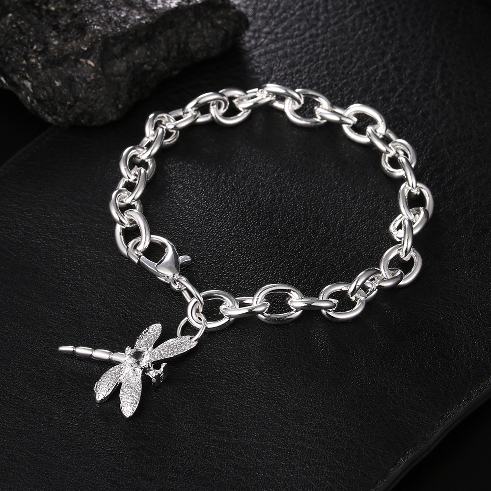 Vintage European Style Silver Plated Zirconia Bangle Bracelet_voghion.com