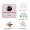 X5 pink (+5 rolls of printing paper +5 rolls of stickers +3 rolls of colored paper + colored pens)