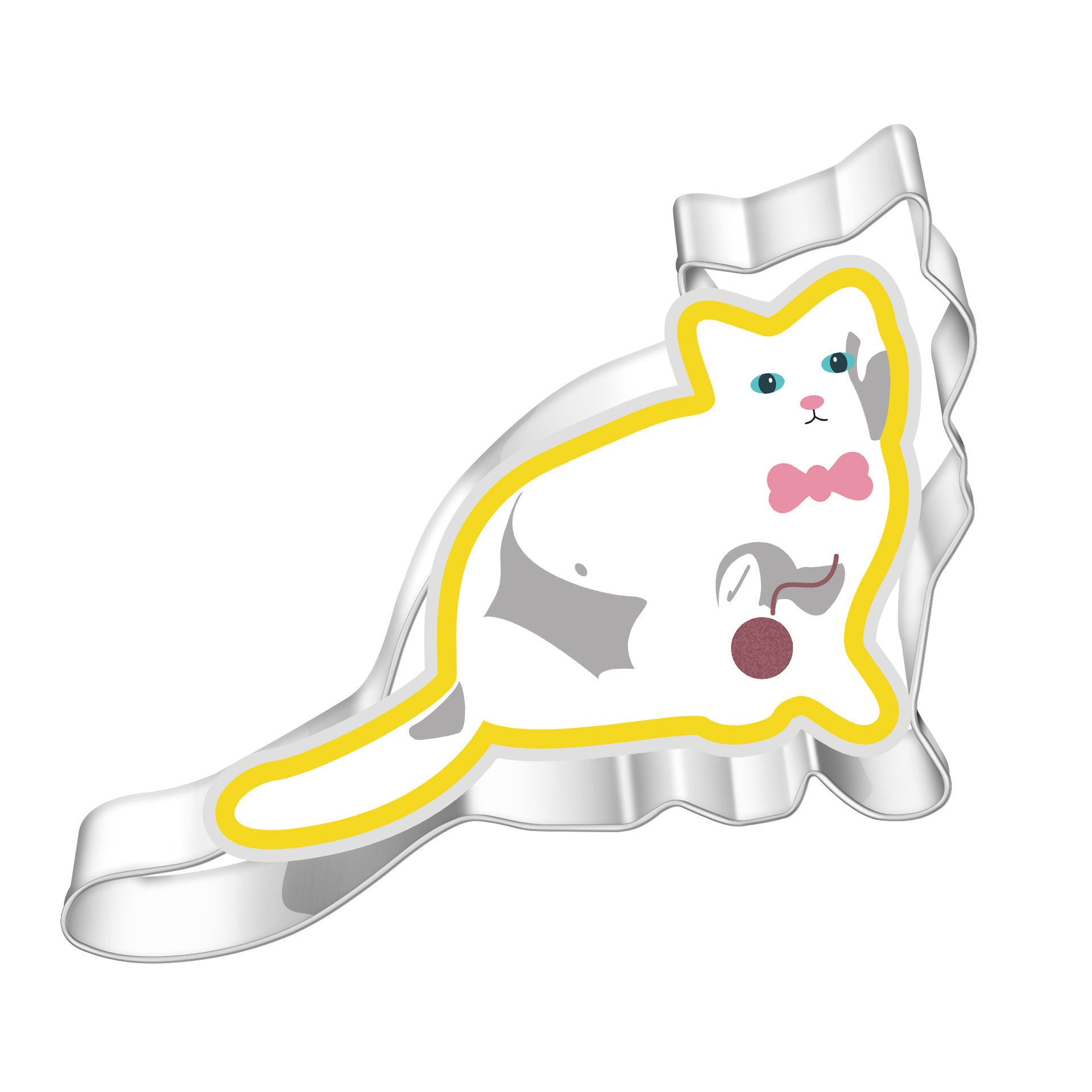 Acero inoxidable galleta molde de dibujos animados animales gatito ratón corte DIY pan al vapor herramienta para hornear