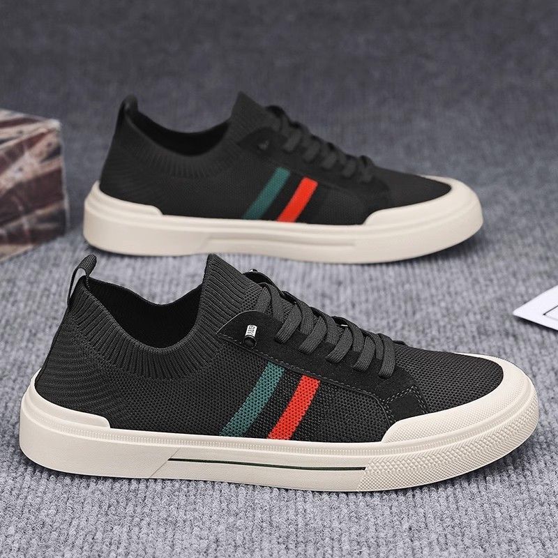 Men's Shoes, New Spring and Autumn Models, Men's Breathable Mesh Panel Shoes, Lazy Slip-On Work Shoes, Casual Canvas Shoes