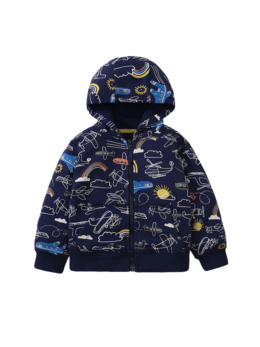 Pequeño Maven niños abrigo otoño niños abrigo estilo europeo y americano cremallera Camisa con capucha dibujos animados niños abrigo