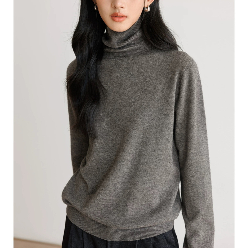 Autumn and Winter Turtleneck Knitted Sweater for Women 2025 New Velvet Loose Elegant Long-Sleeved Sheep Wool Inner Top Autumn and Winter Turtleneck Knitted Sweater for Women 2025 New Velvet Loose Elegant Long-Sleeved Sheep Wool Inner Top
