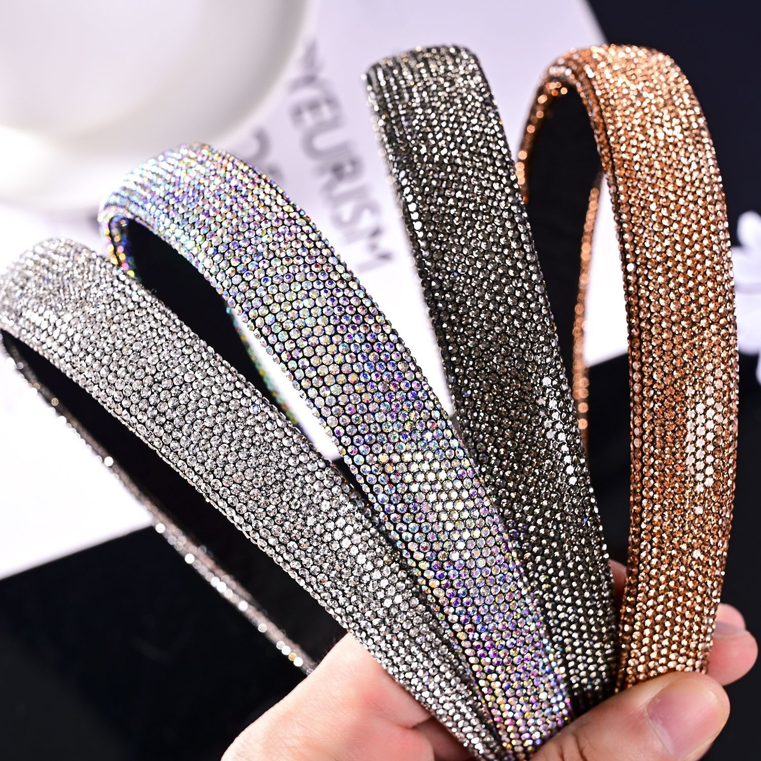 Nueva esponja de diamantes de imitación de diadema completa europea y americana transfronteriza con accesorios para el cabello de moda roja neta accesorios para el cabello de la banda para el cabello de las mujeres