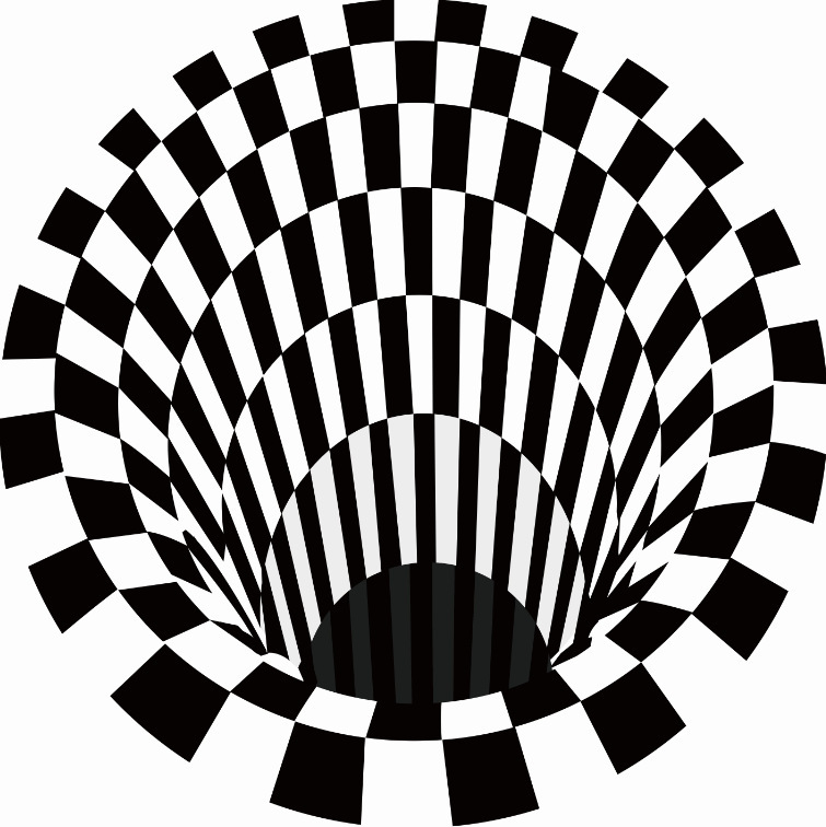 3D visual vértigo ilusión trampa alfombra redonda blanco y negro sala de estar mesa de café de cristal terciopelo casa dormitorio alfombra del piso