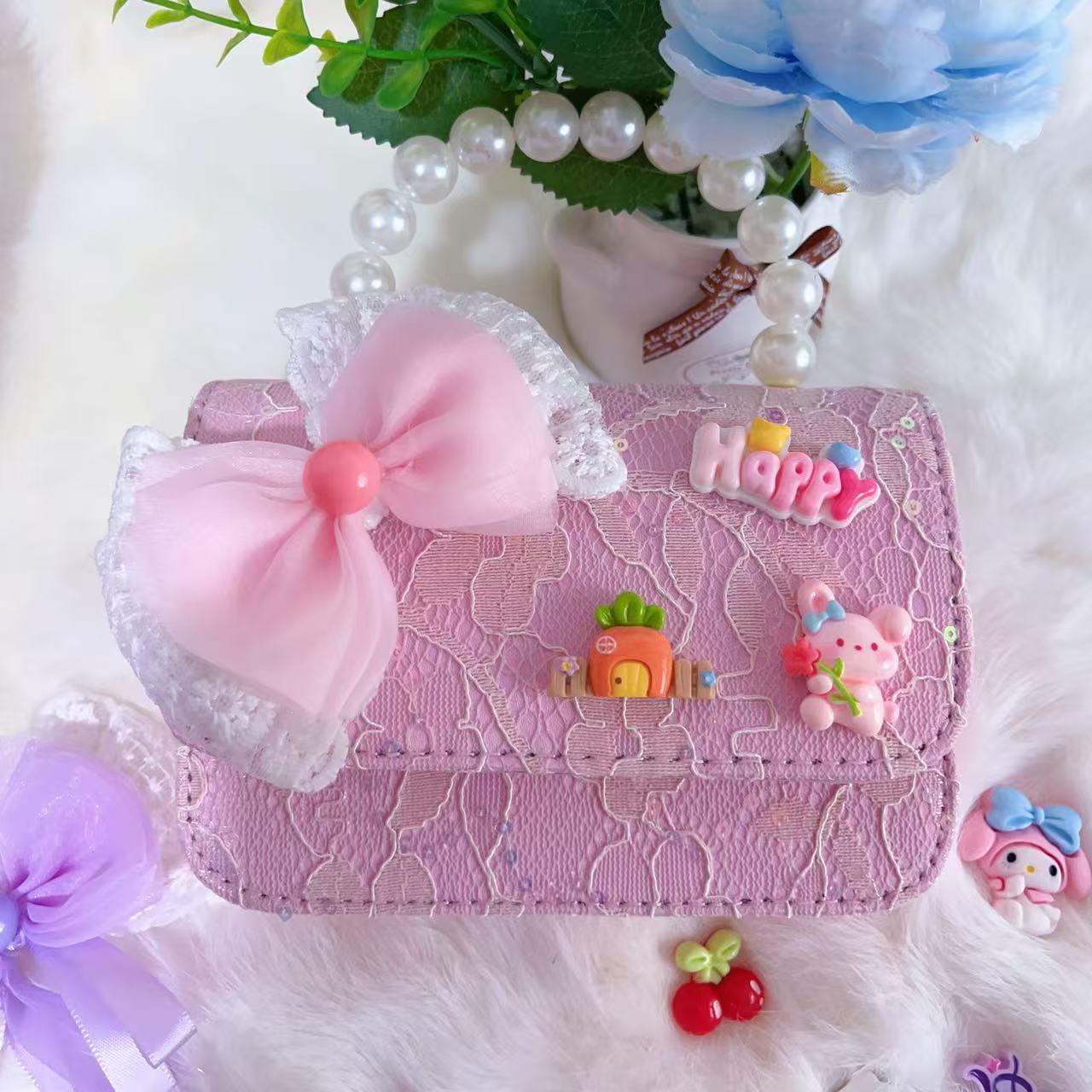 Bagos de hombro para niños primavera y verano frescos bolsos de perlas para niñas Aisha pequeña princesa bolsos de mochila de estilo extranjero