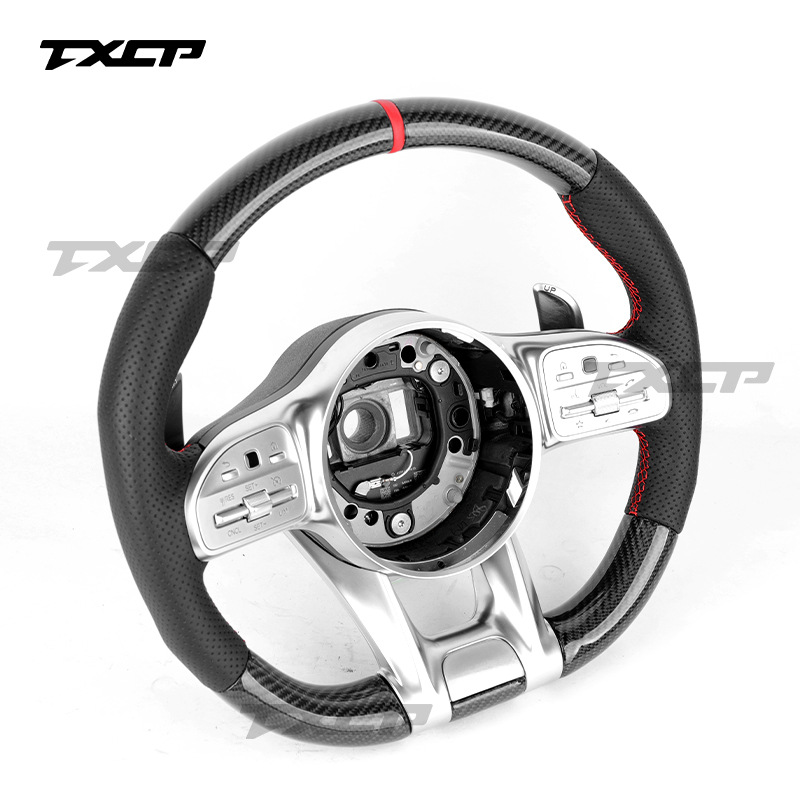 Suitable for Mercedes-Benz W204W205W221W222 ACGE-class modification and upgrade to AMG carbon fiber steering wheel assembly