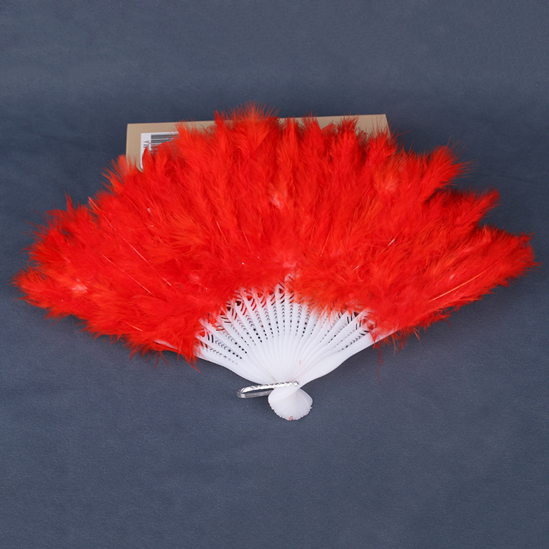큰 빨간 솜털 깃털 부채(인기 판매)