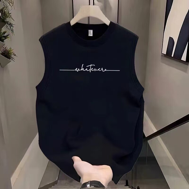 Sleeveless Vest Men's Summer Trendy Fitness Sports Vest Clothes Bottoming Sweatshirt Couple Wear White T-Shirt Sleeveless Vest Men's Summer Trendy Fitness Sports Vest Clothes Bottoming Sweatshirt Couple Wear White T-Shirt